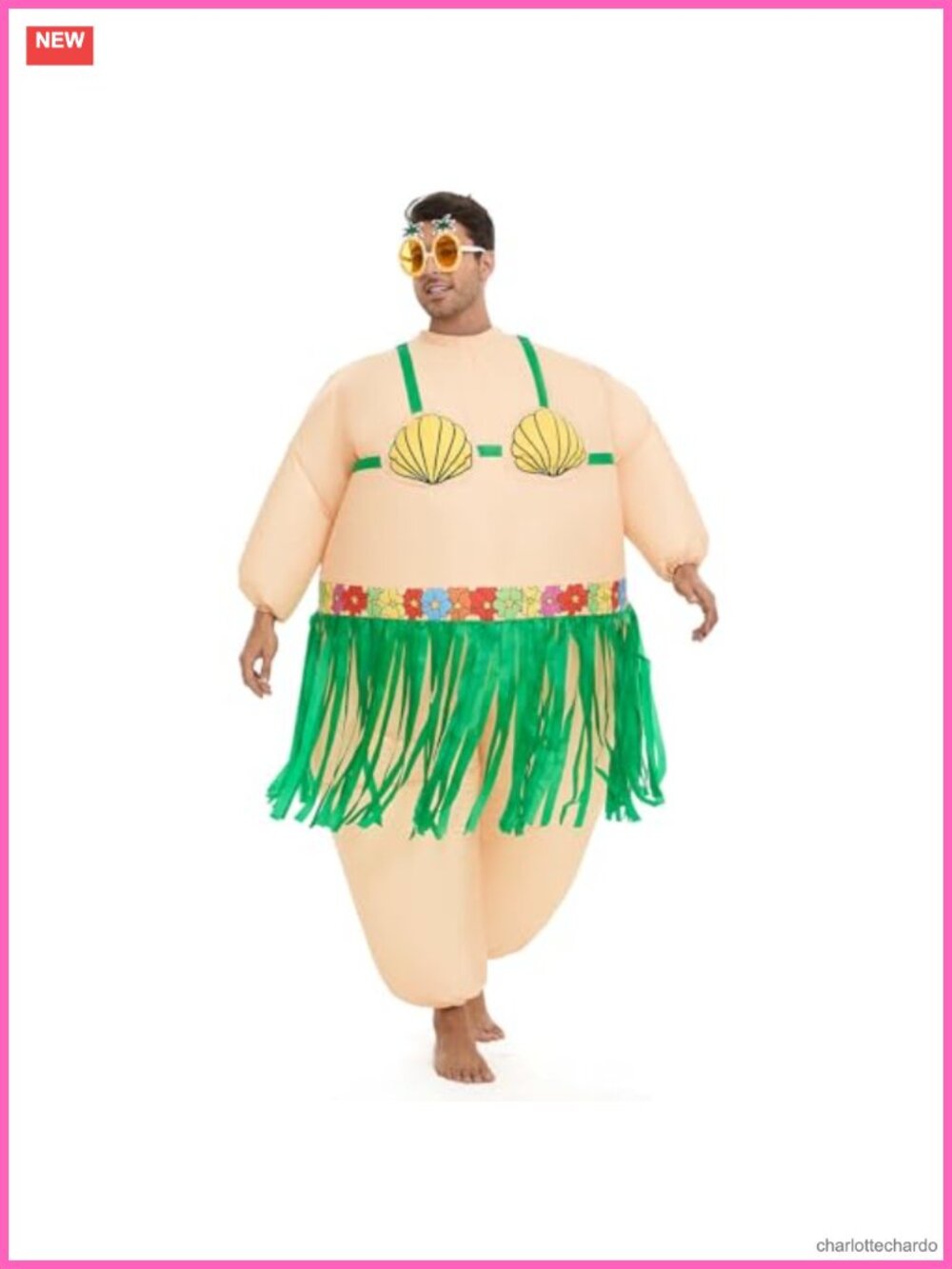 Inflatable Luau Hula Costume Adult Blow Up Hawaiian Party Suit